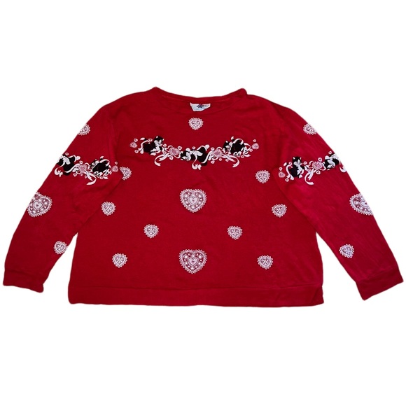active elements Tops - Vintage Graphic Kitten Valentine Lacey Longsleeve